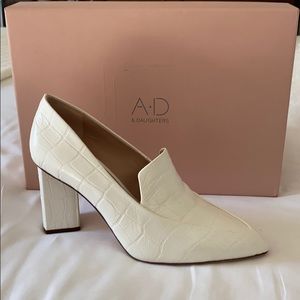 AD&Daughters Esmea croc print pumps